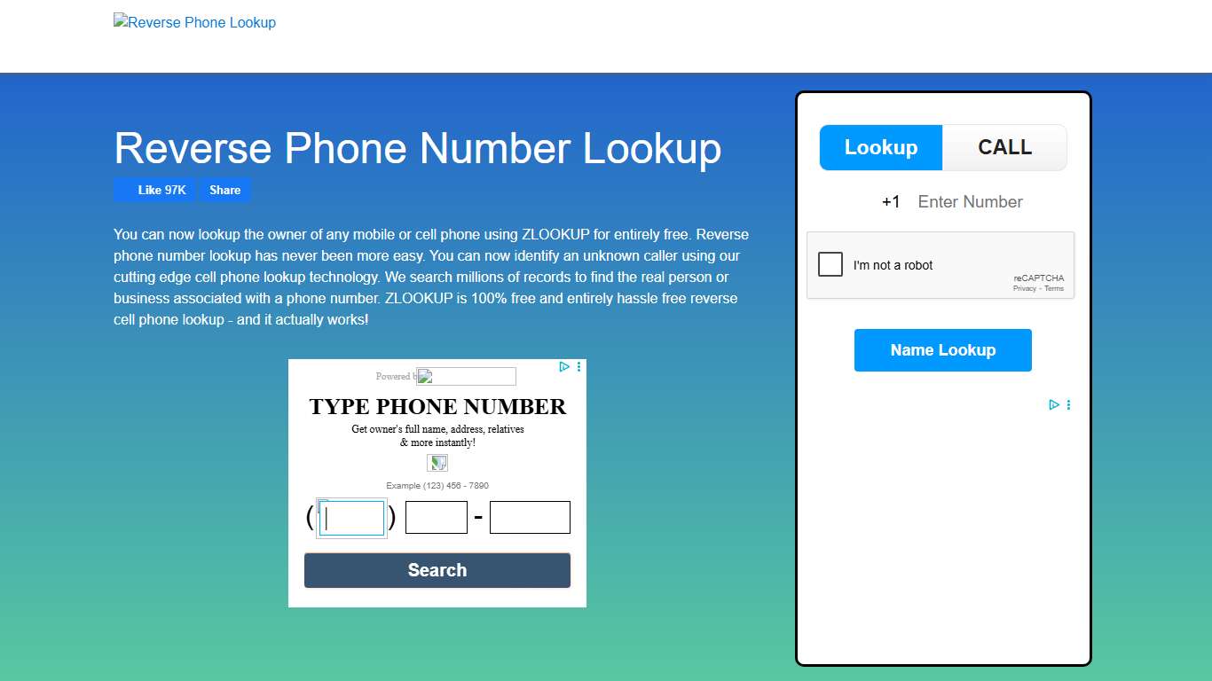 Reverse Phone Number Lookup Phone Number Search ZLOOKUP